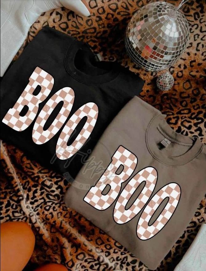 Pink Checker Boo Tee