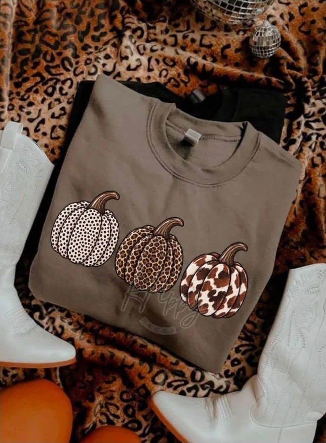 Leopard Pumpkin Trio Tee