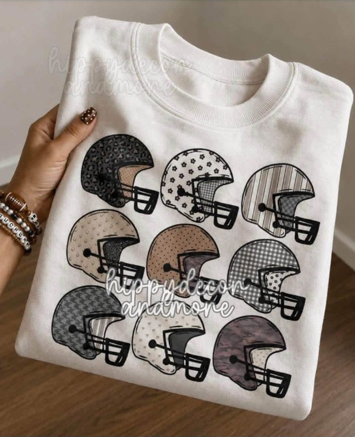 Football Helmet Collage Tee