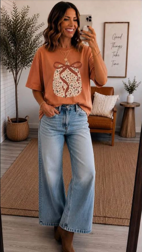Fall Boots and Bow Tee