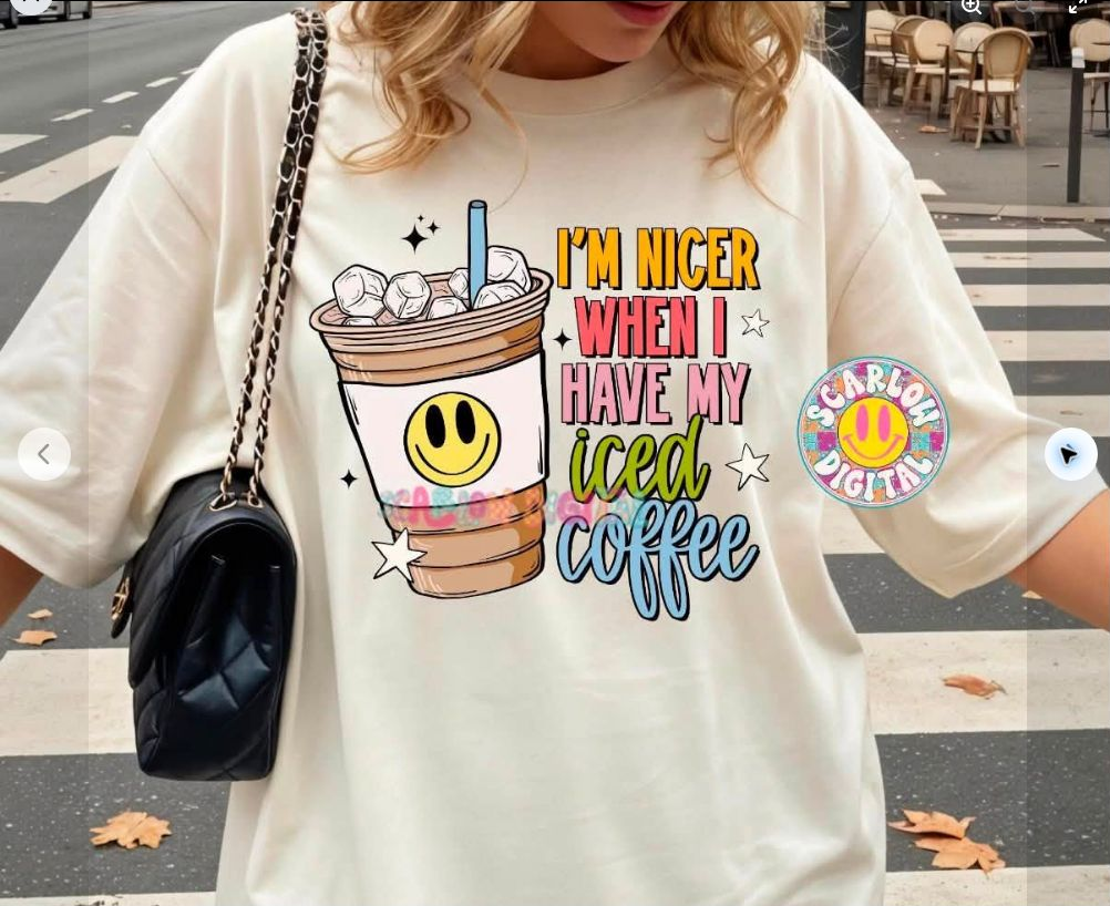 I'm Nicer With Iced Coffee Tee