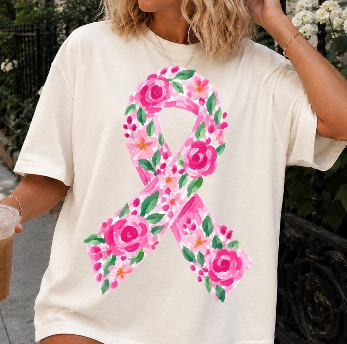 Floral Pink Ribbon