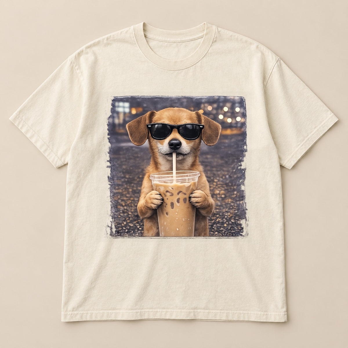 Beagle Coffee Dog Tee | Comfort Colors on a real Comfort Colors shirt