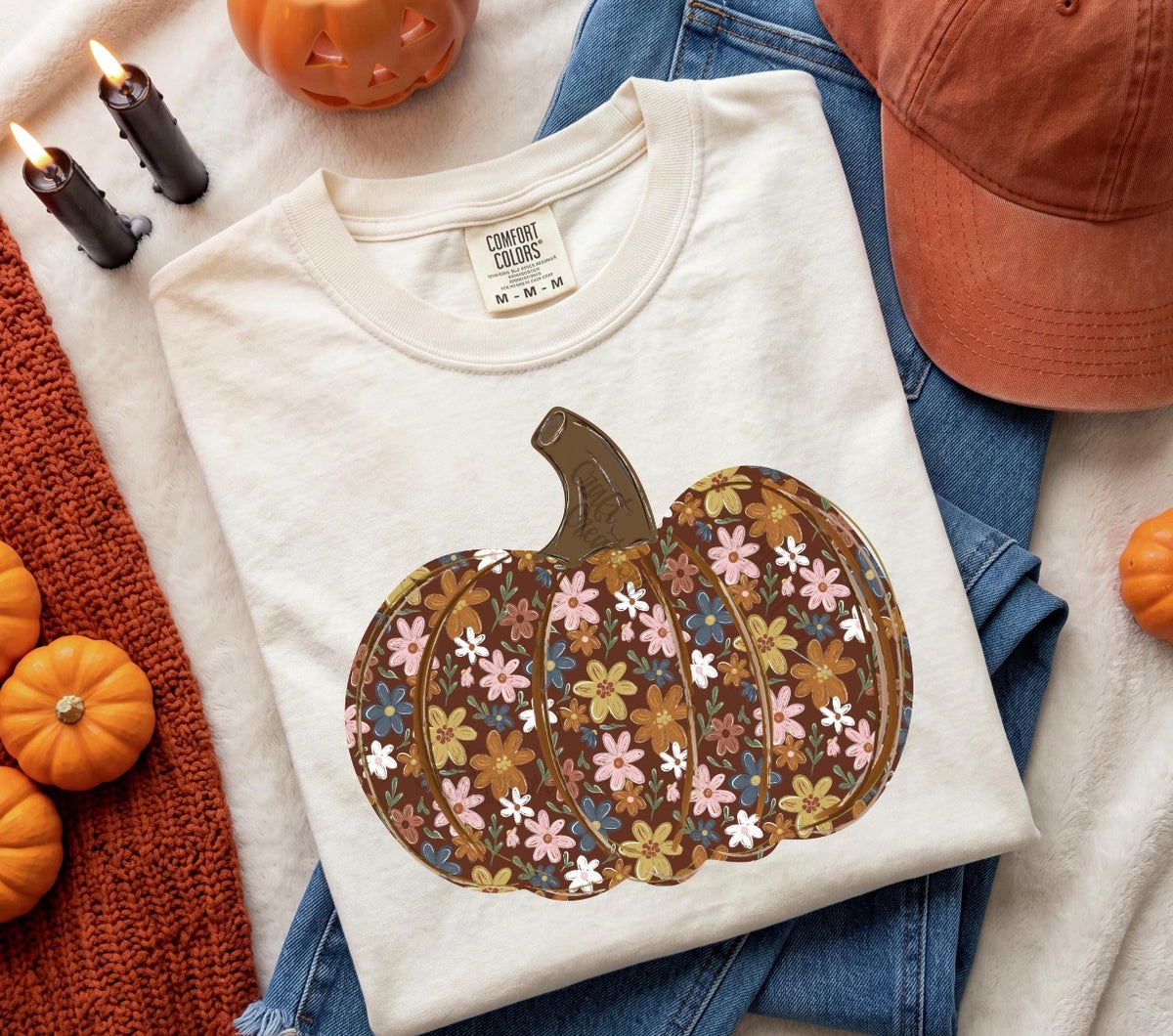 Autumn Floral Pumpkin