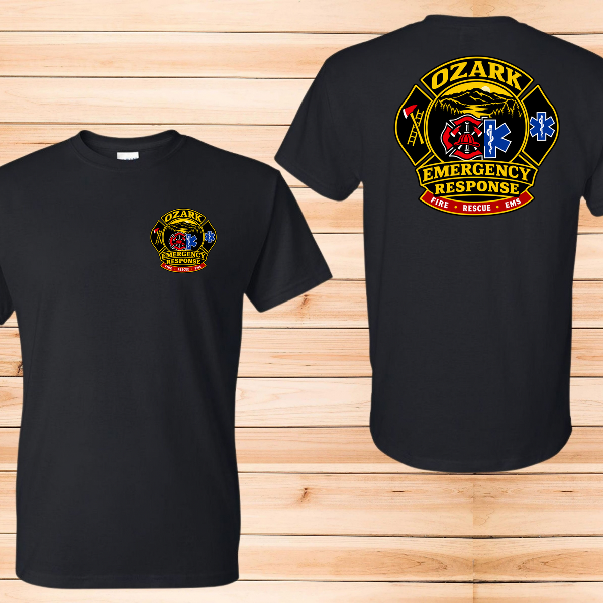 Ozark Emergency Response T-Shirt Black front and back