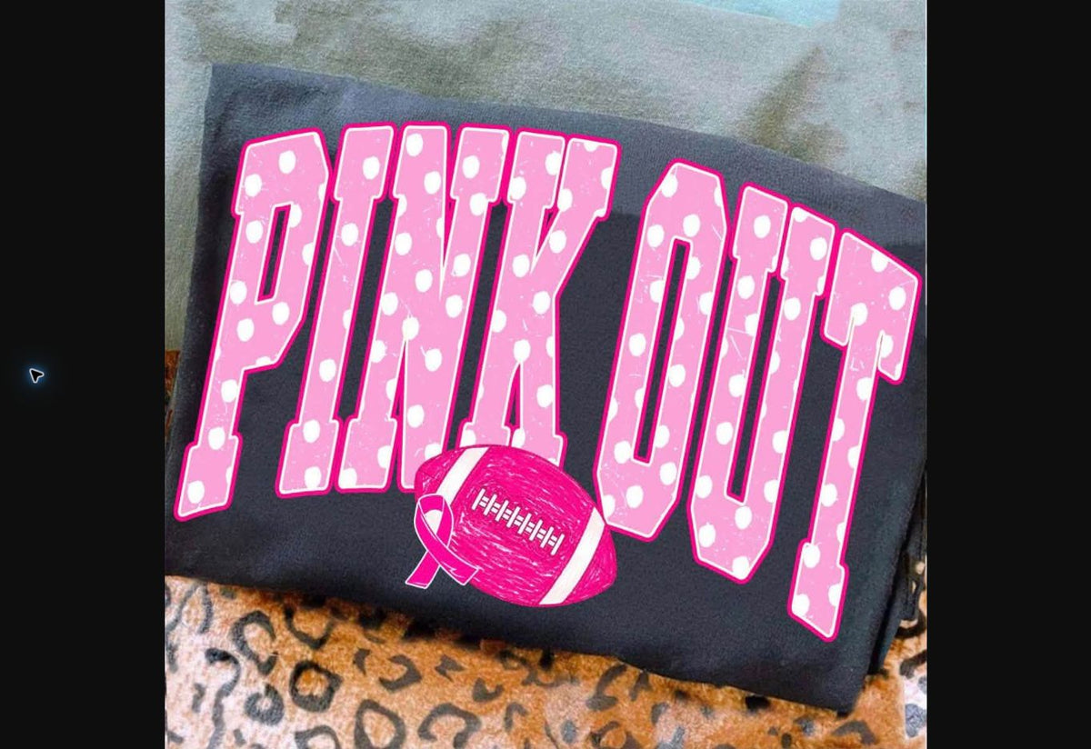 Pink Out Football Varsity Tee – Black mockup