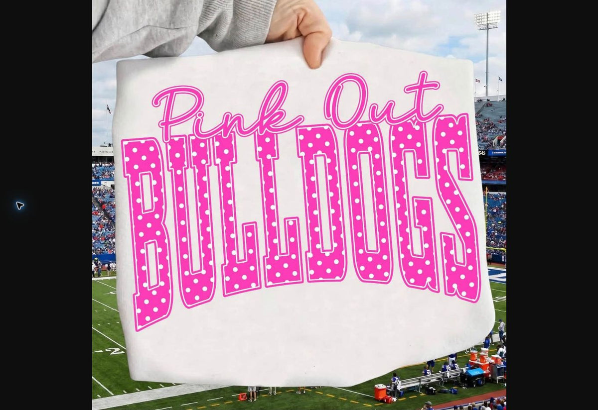 Pink Out Bulldogs Varsity Tee – White mockup