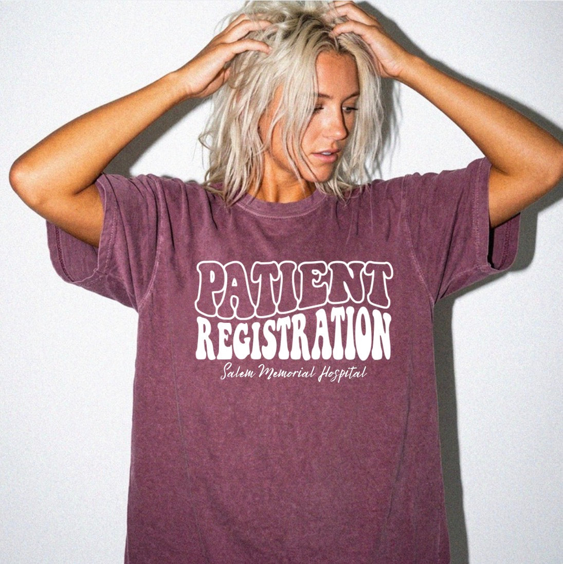 Salem Memorial Hospital Patient Registration retro Berry T-shirt