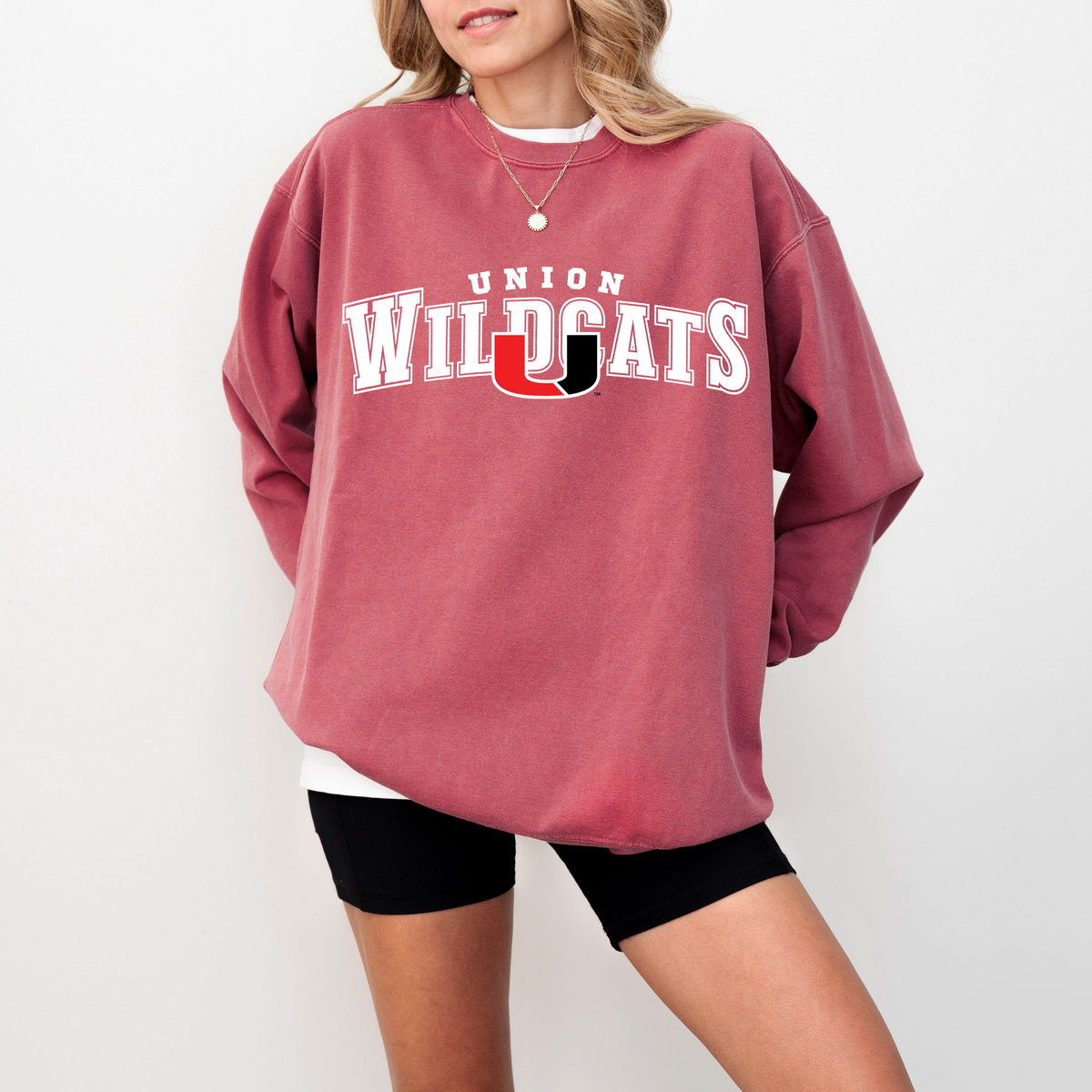 Union Wildcats Comfort Colors crewneck sweatshirt in Crimson