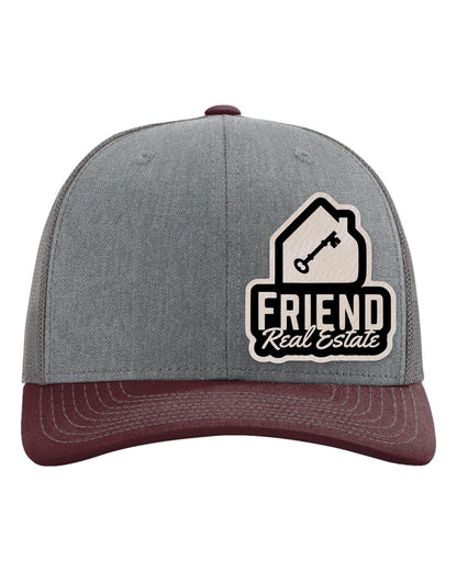 Friend Real Estate Richardson 112 custom patch hat – Heather Grey / Charcoal / Maroon