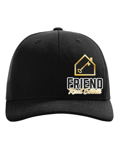 Friend Real Estate Richardson 112 DTF printed hat – Black
