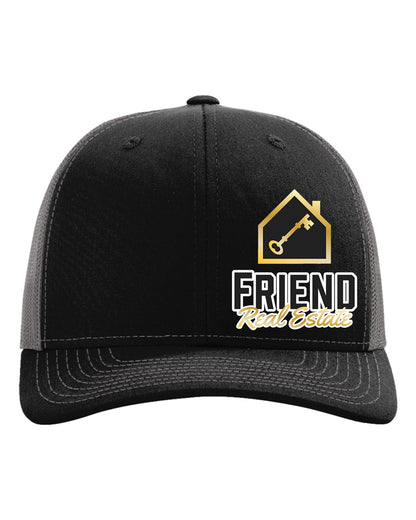 Friend Real Estate Richardson 112 DTF printed hat – Black / Charcoal