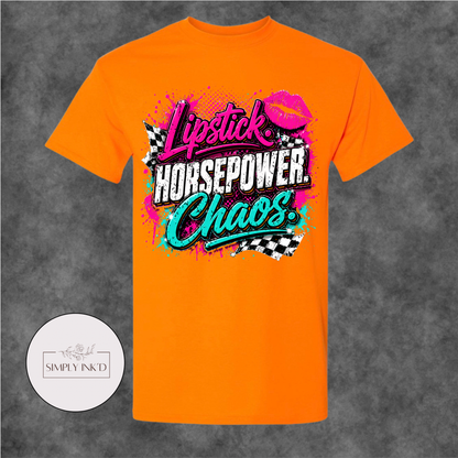 Lipstick, Horsepower & Chaos Graphic Tee