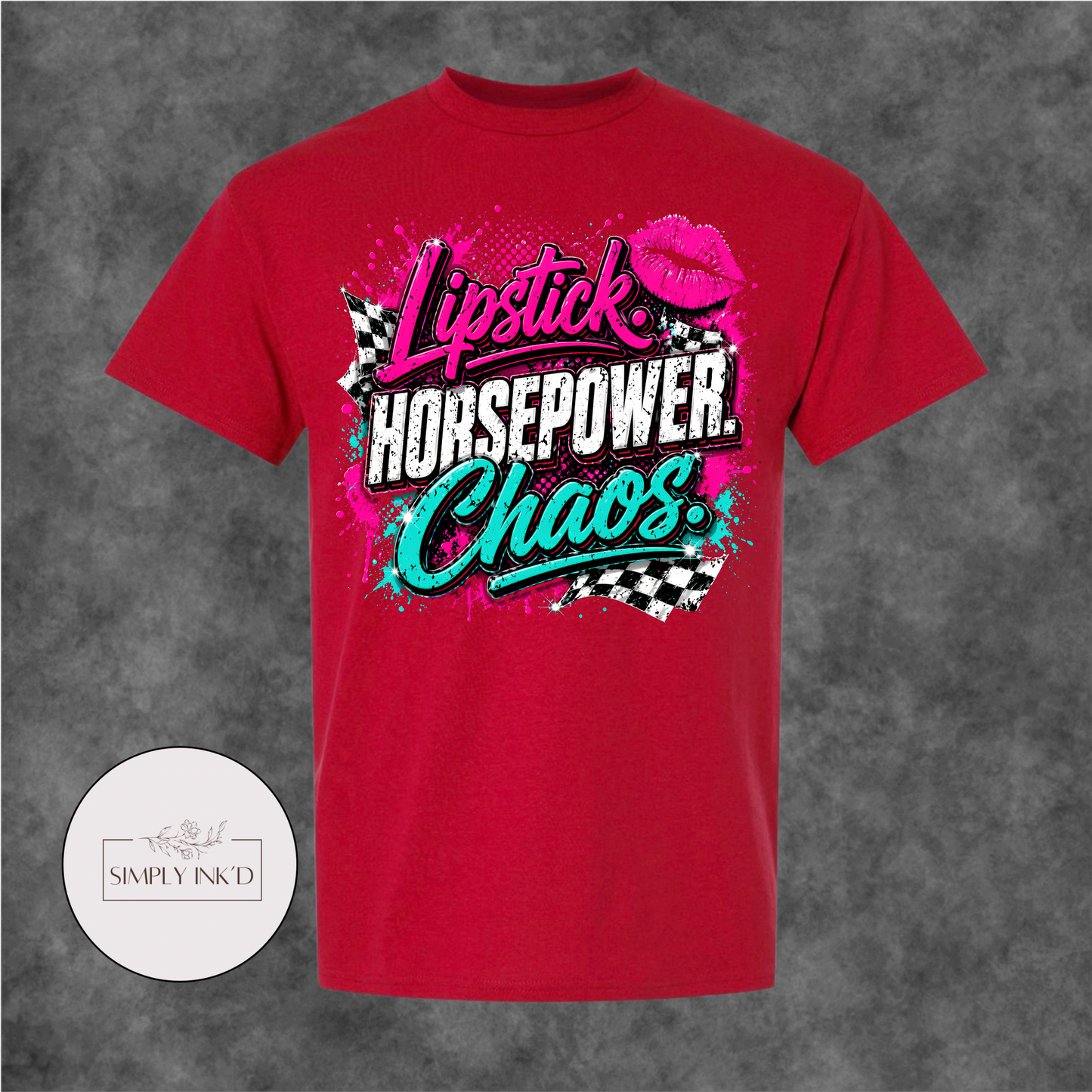 Lipstick, Horsepower & Chaos Graphic Tee
