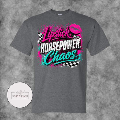 Lipstick, Horsepower & Chaos Graphic Tee