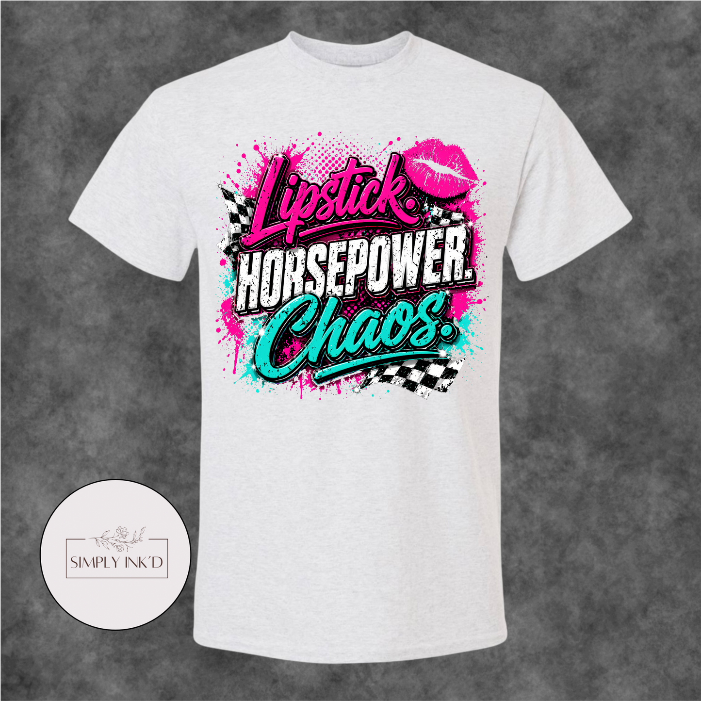 Lipstick, Horsepower & Chaos Graphic Tee