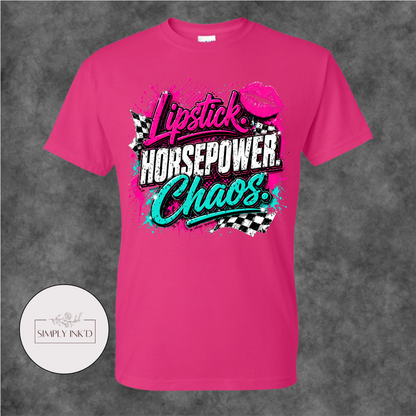 Lipstick, Horsepower & Chaos Graphic Tee