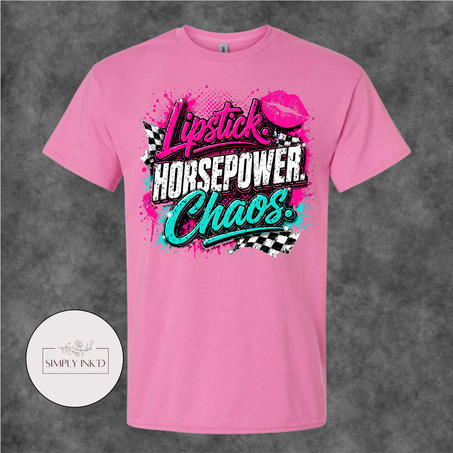 Lipstick, Horsepower & Chaos Graphic Tee