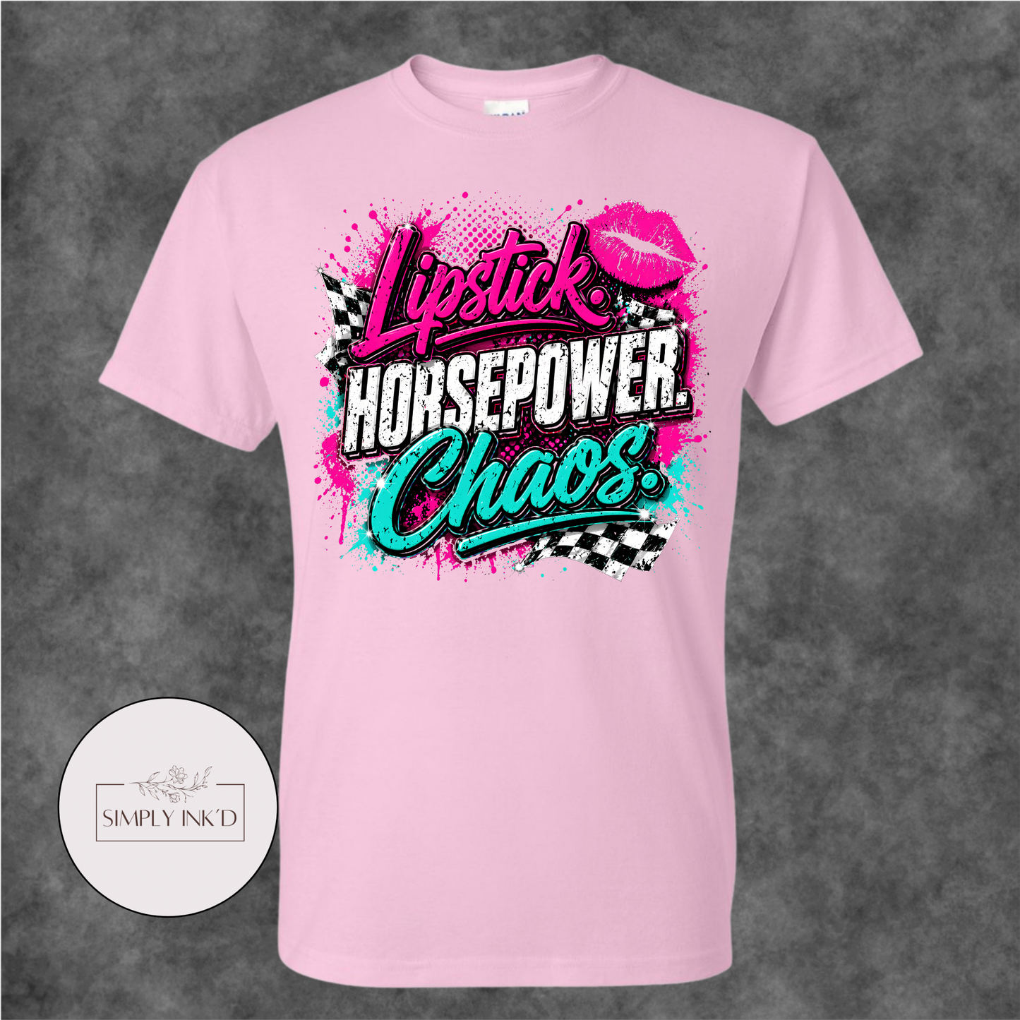 Lipstick, Horsepower & Chaos Graphic Tee