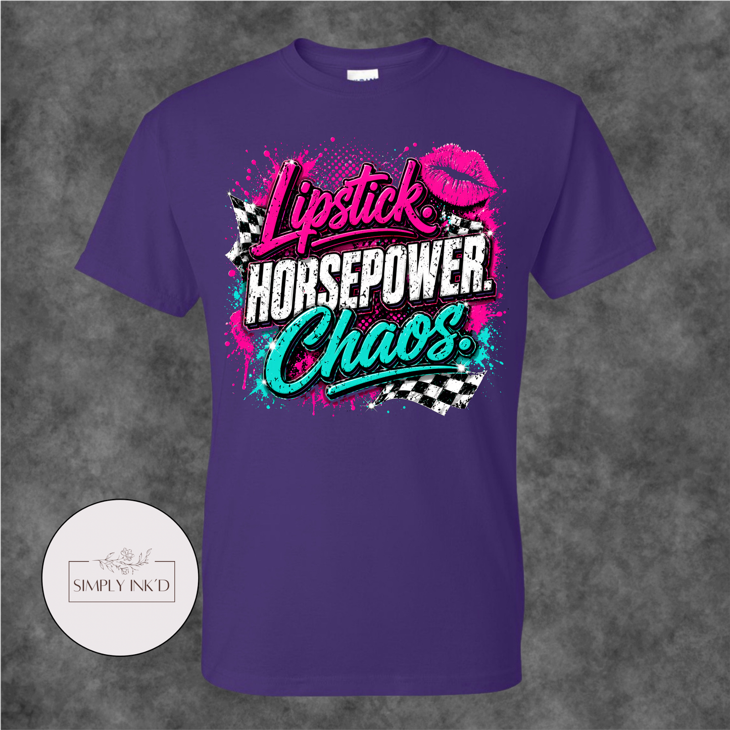 Lipstick, Horsepower & Chaos Graphic Tee
