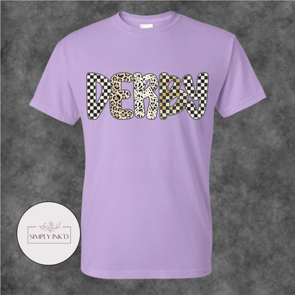 Derby Checkered & Leopard Graphic Tee