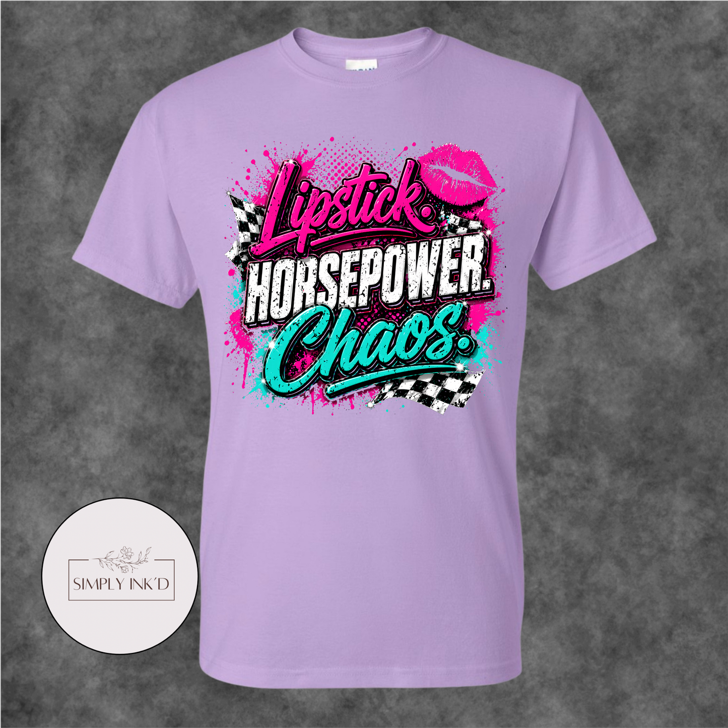 Lipstick, Horsepower & Chaos Graphic Tee