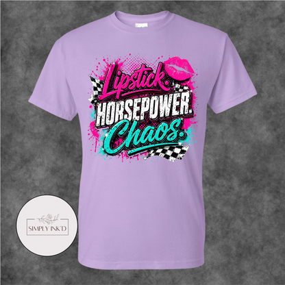 Lipstick, Horsepower & Chaos Graphic Tee