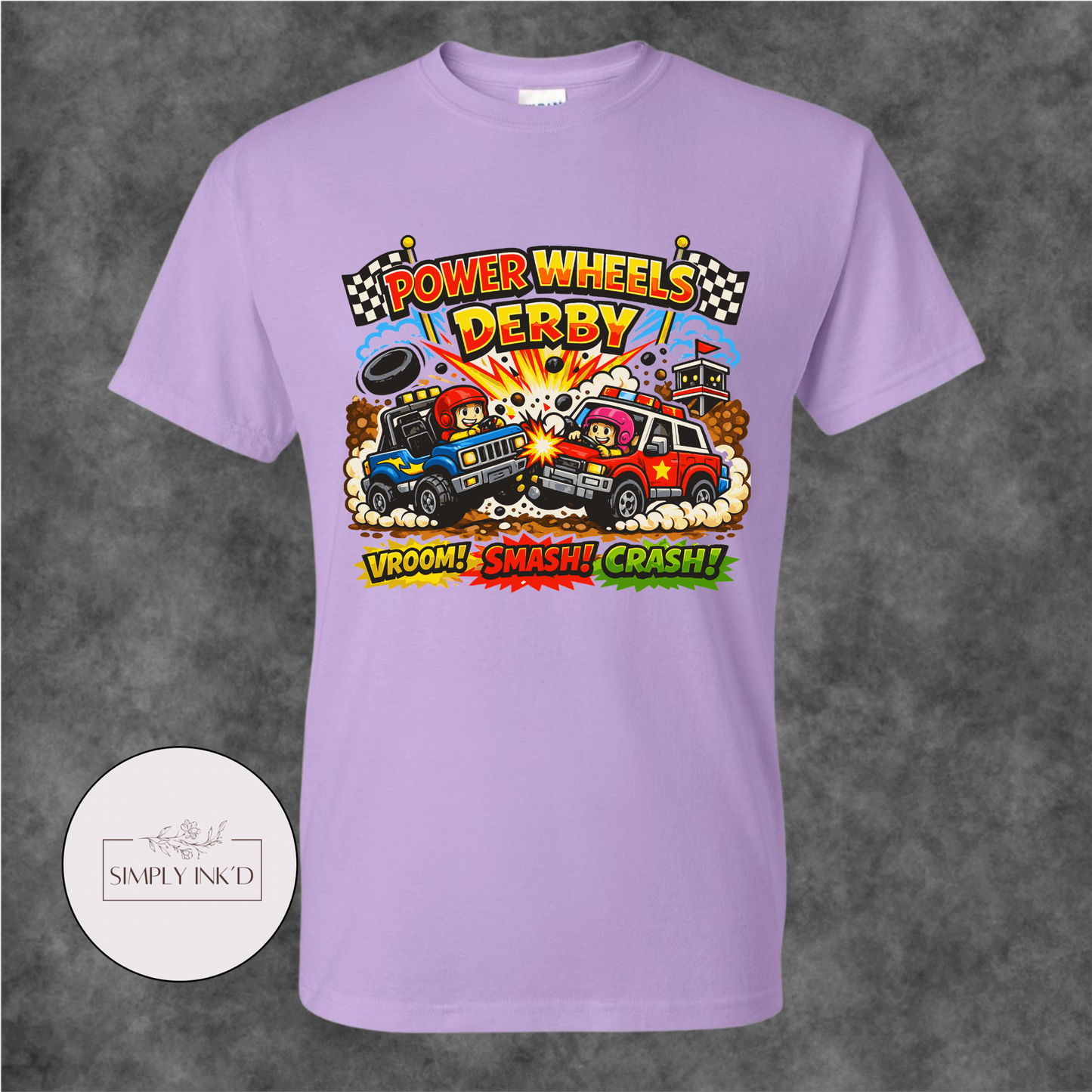 Tiny Tires, Big Crashes Power Wheels Derby Tee