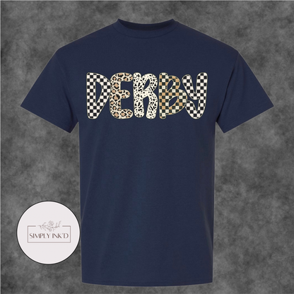 Derby Checkered & Leopard Graphic Tee