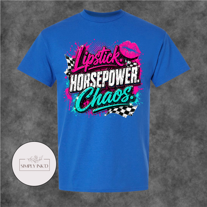 Lipstick, Horsepower & Chaos Graphic Tee