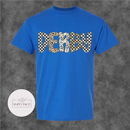 Derby Checkered & Leopard Graphic Tee