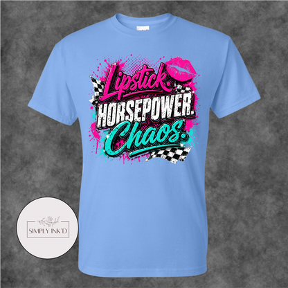 Lipstick, Horsepower & Chaos Graphic Tee