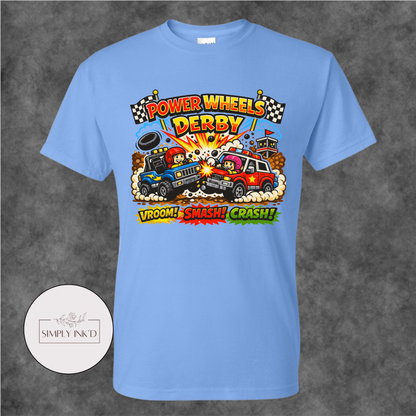 Tiny Tires, Big Crashes Power Wheels Derby Tee