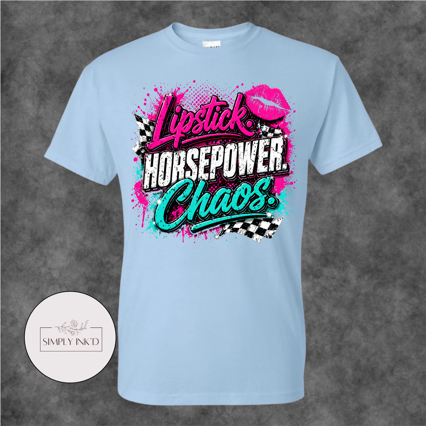 Lipstick, Horsepower & Chaos Graphic Tee