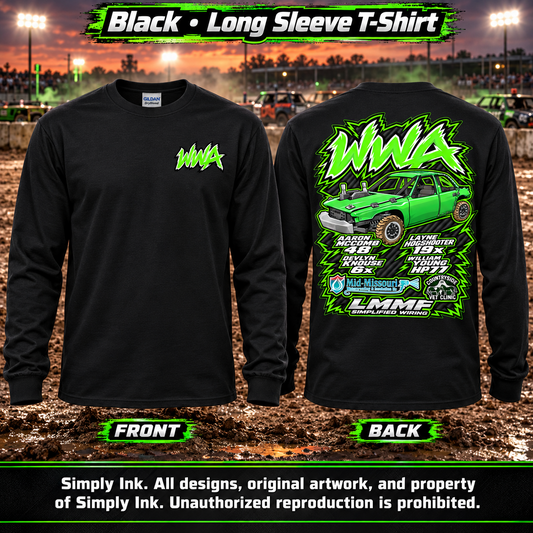 Team WWA Black Long Sleeve front and back