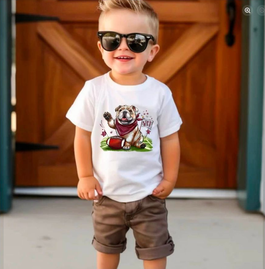 Bulldog Football Kids Tee