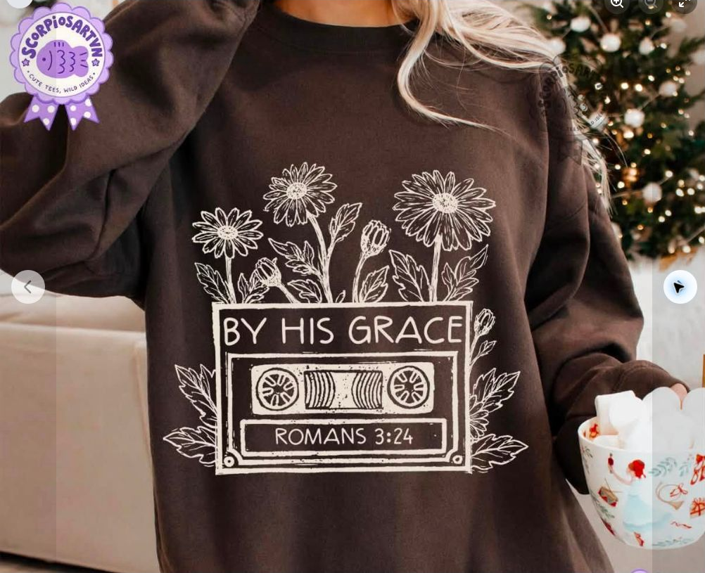 By His Grace Romans 3:24 Tee
