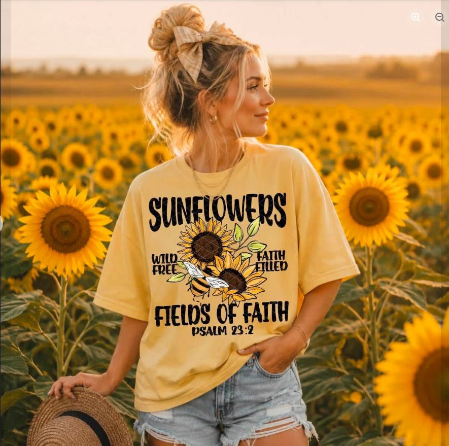 Sunflowers Fields of Faith Tee