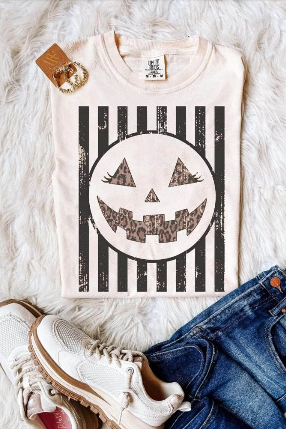 Striped Jack-o'-Lantern Tee
