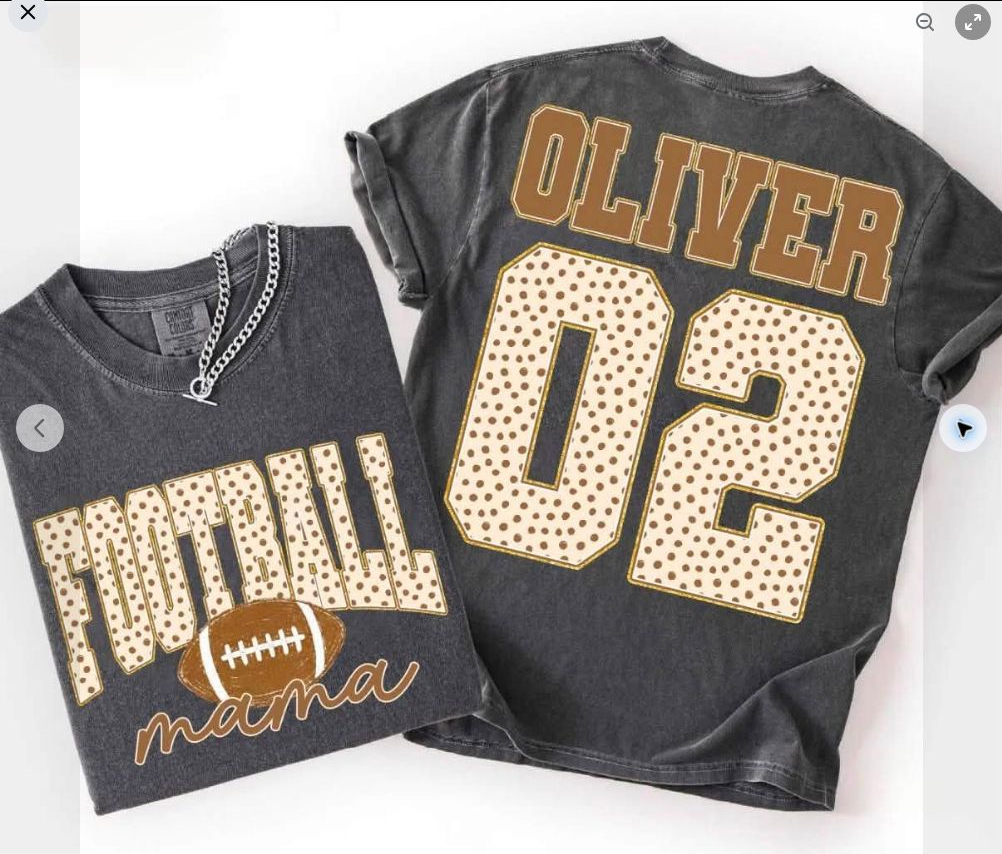 Personalized Football Mama Name and Number Tee