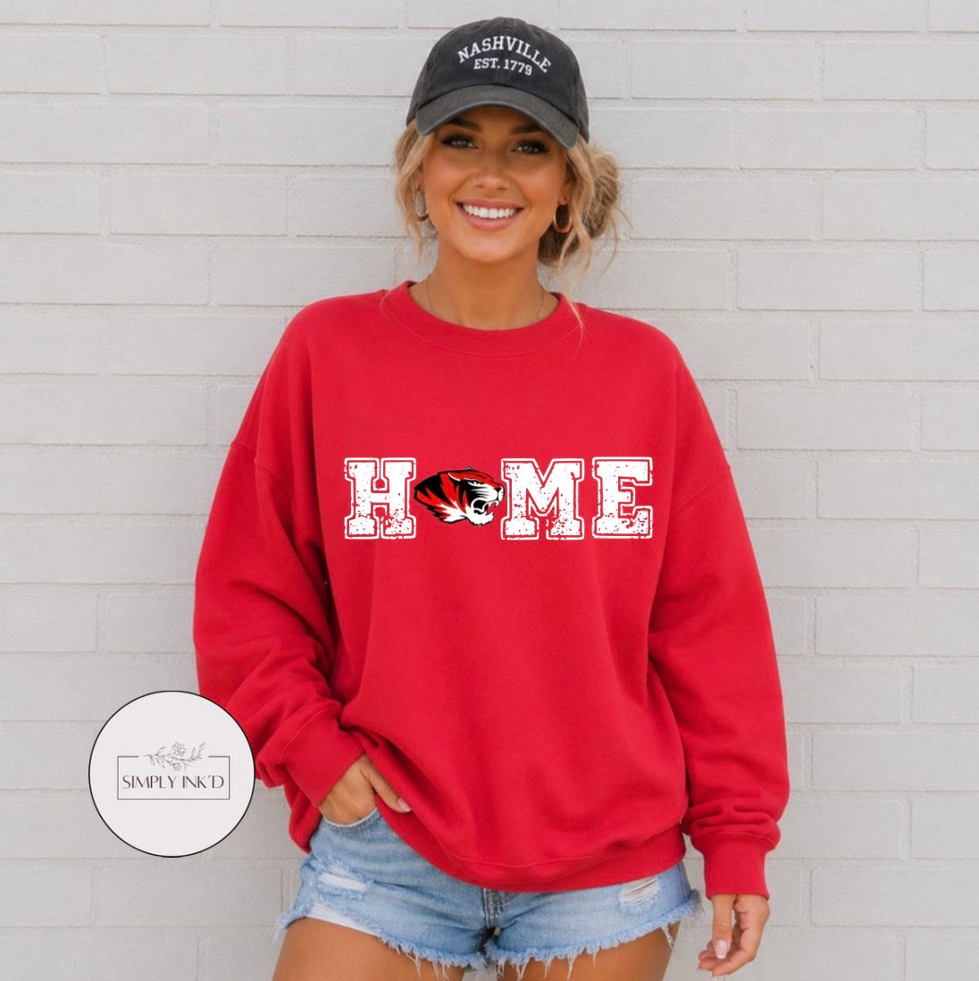 St. James Tigers HOME Crewneck – Red