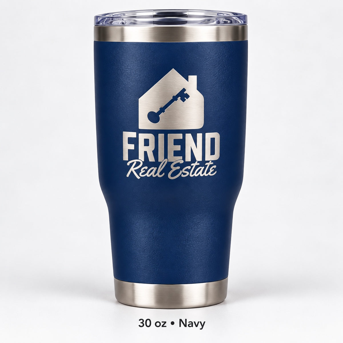 Friend Real Estate laser engraved tumbler – 30 oz Navy