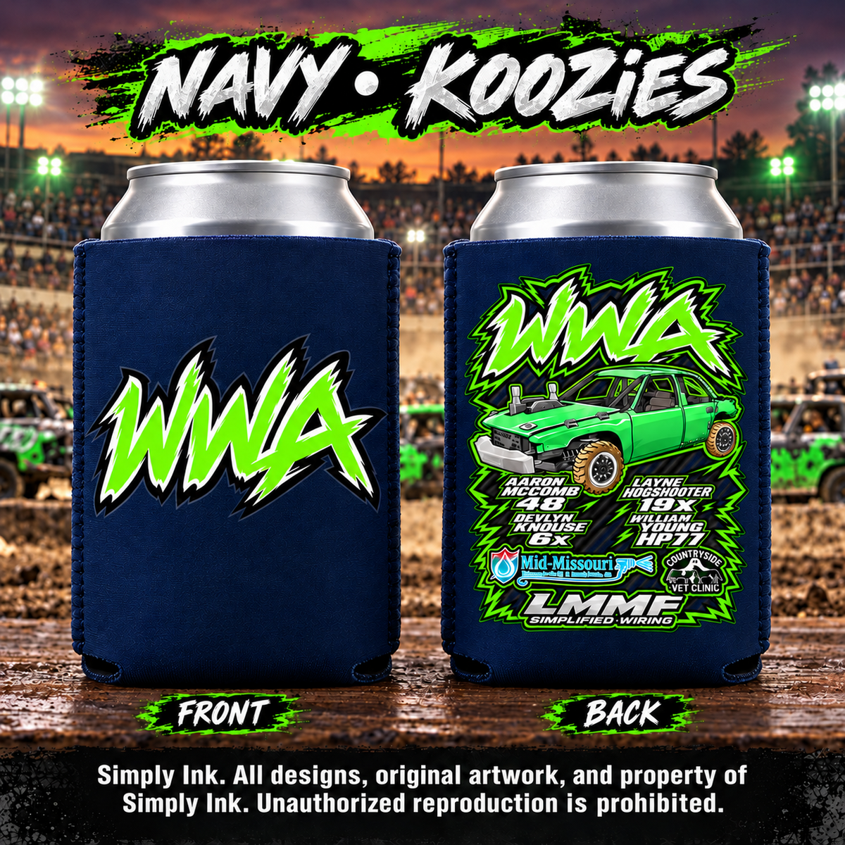 Team WWA Koozie – Navy