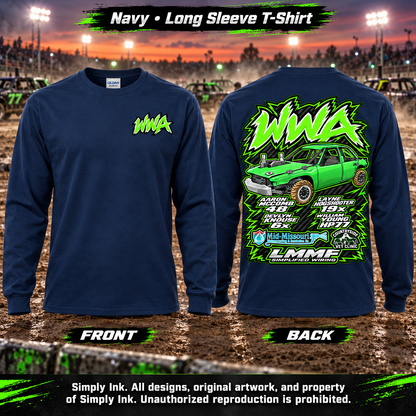 Team WWA Navy Long Sleeve front and back