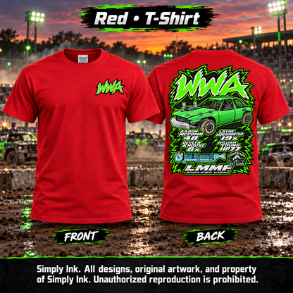 Team WWA Red T-Shirt front and back