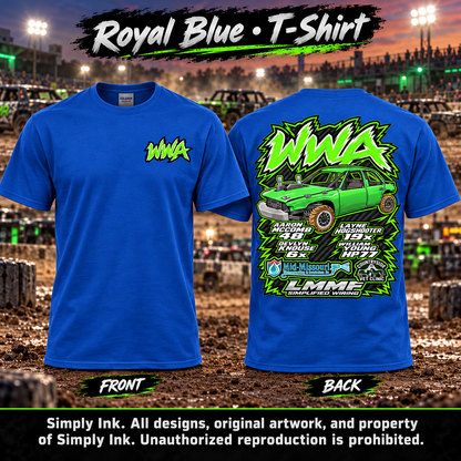 Team WWA Royal Blue T-Shirt front and back