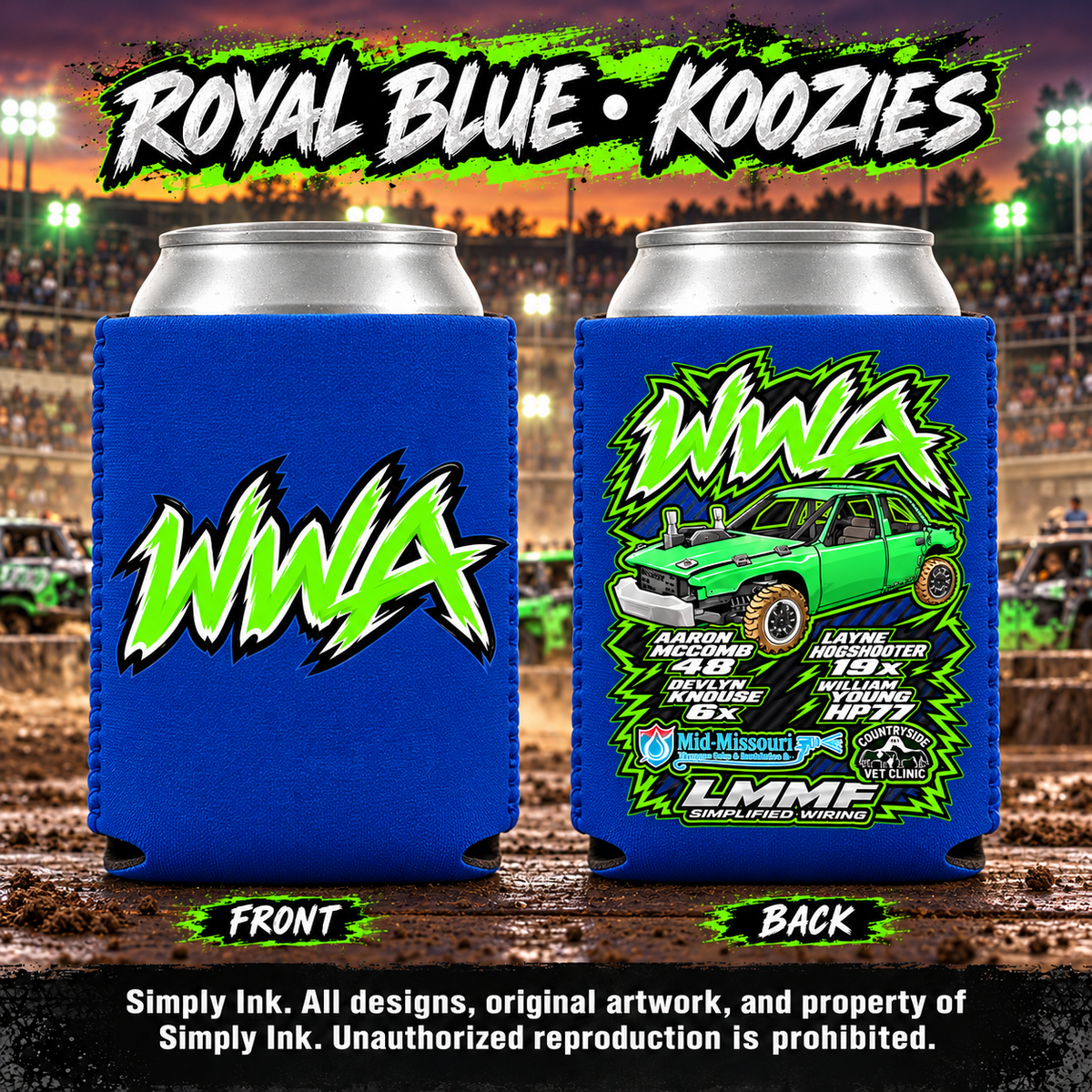 Team WWA Koozie – Royal Blue