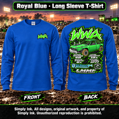 Team WWA Royal Blue Long Sleeve front and back