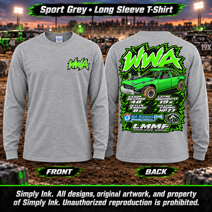 Team WWA Sport Grey Long Sleeve front and back