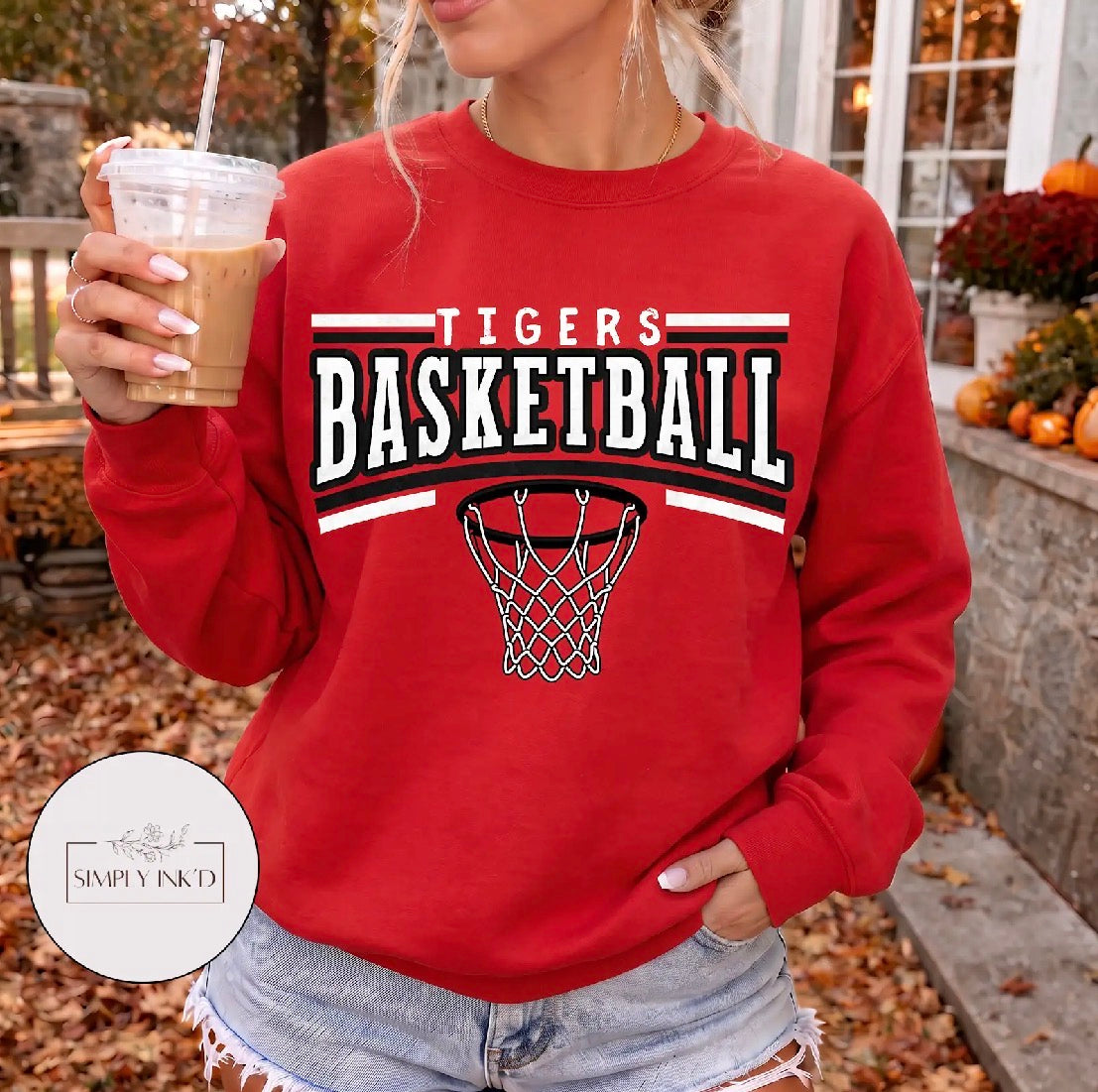 St. James Tigers basketball hoop Red
